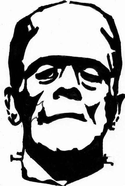 Printable frankenstein pumpkin carving pattern template free download