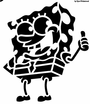 Printable halloween spongebob squarepants pumpkin stencil design carving template