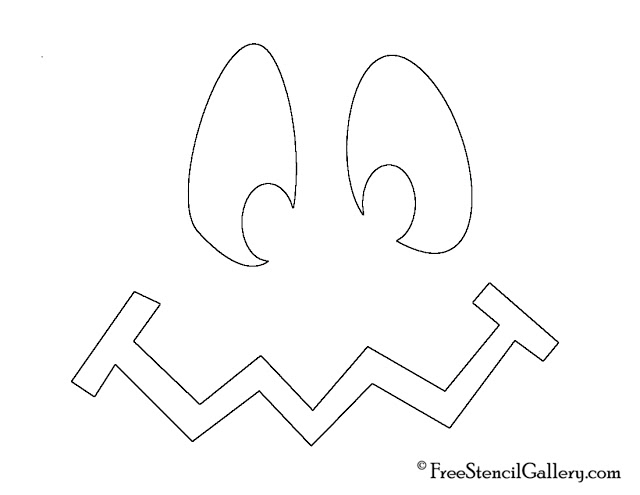 Free Printable easy funny jack o lantern face stencils patterns
