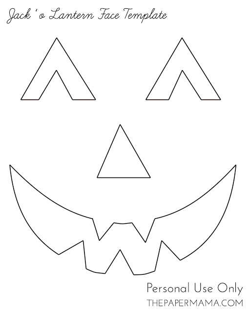 Free Printable easy funny jack o lantern face stencils patterns