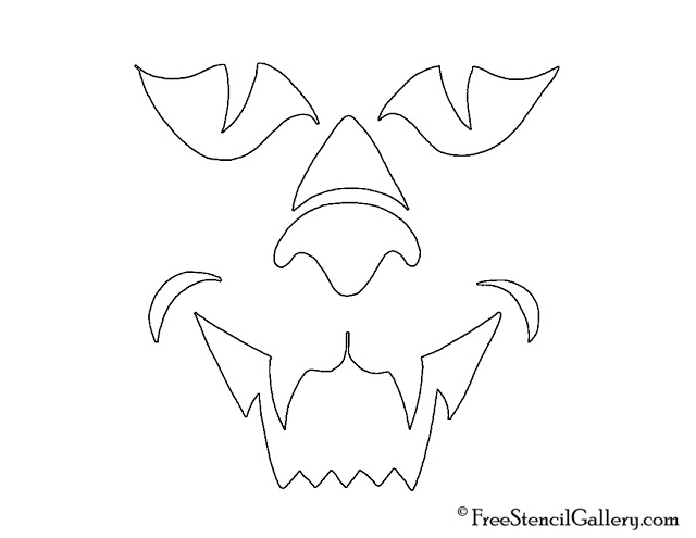 Free Printable easy funny jack o lantern face stencils patterns