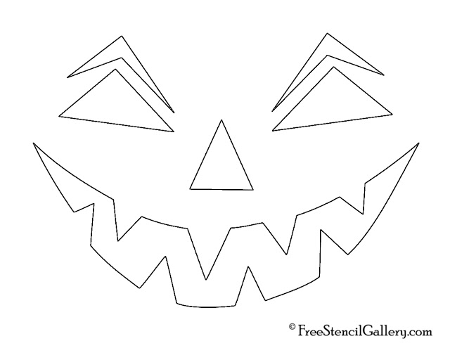 Free Printable easy funny jack o lantern face stencils patterns